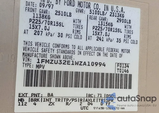 1FMZU32E1WZA10994: 37259224