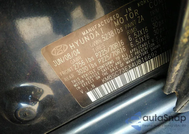 KM8SC73EX4U816692: 37263482