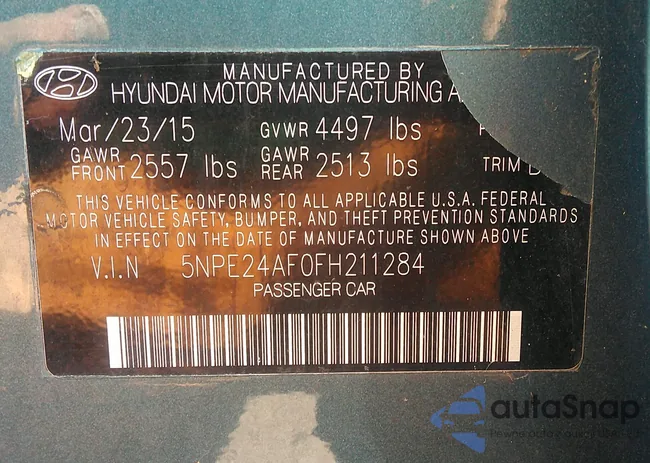 5NPE24AF0FH211284: 37279864