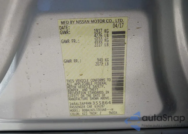 1N4AL3AP4HN355864: 37309992