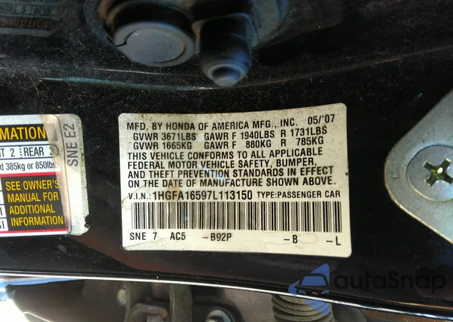 1HGFA16597L113150: 37318808