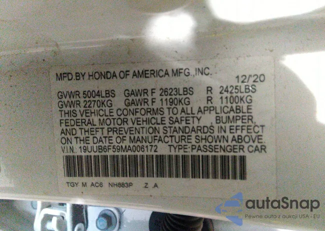 19UUB6F59MA006172: 37334559