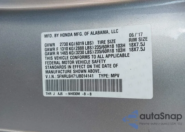 5FNRL6H71JB014141: 37371596