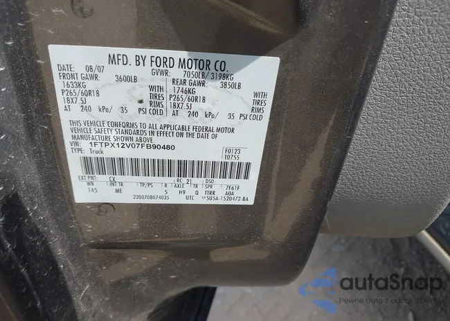 1FTPX12V07FB90480: 37414834