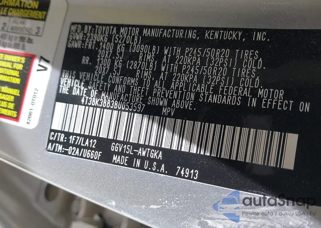 4T3BK3BB3BU053597: 37416662