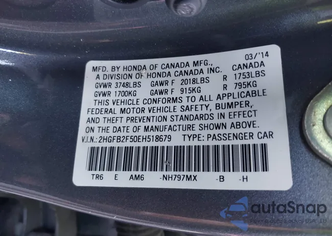 2HGFB2F50EH518679: 37419600