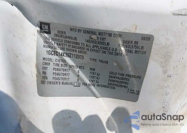 1GCEC14X39Z112973: 37421865