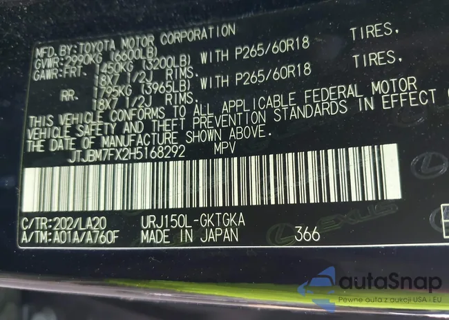 JTJBM7FX2H5168292: 37429405