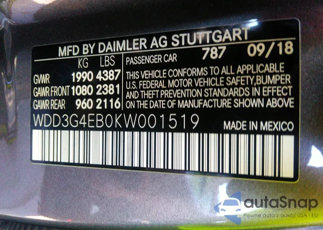 WDD3G4EB0KW001519: 37448603