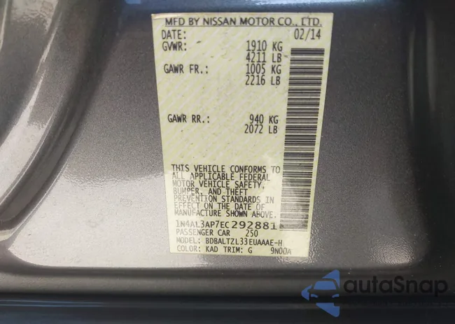 1N4AL3AP7EC292881: 37464325