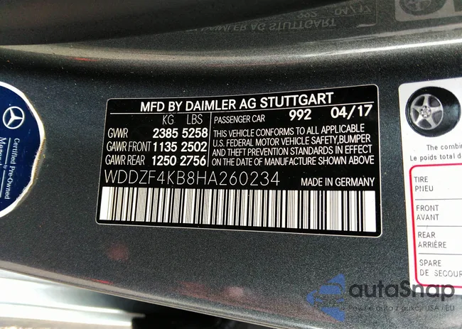 WDDZF4KB8HA260234: 37466322