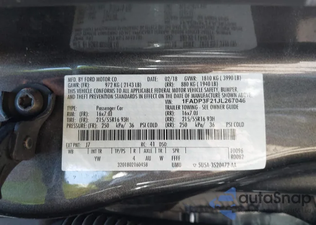 1FADP3F21JL267046: 37486148