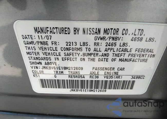 JNKBV61E18M212609: 37494435