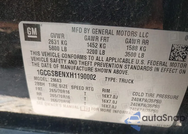 1GCGSBENXH1190002: 37503162