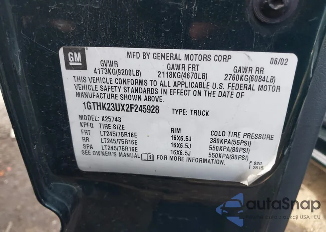 1GTHK23UX2F245928: 37505432