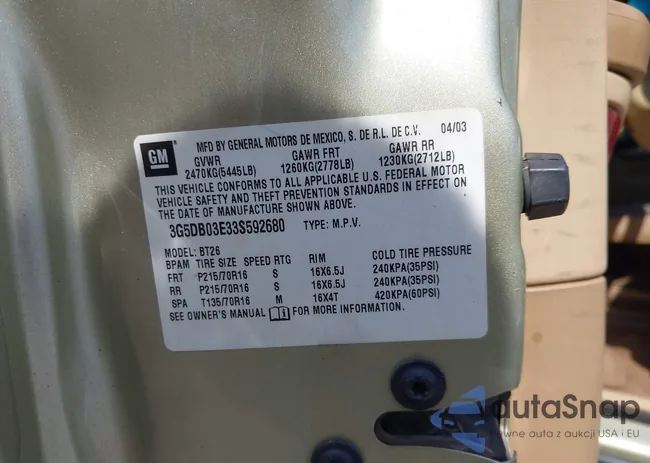 3G5DB03E33S592680: 37512484