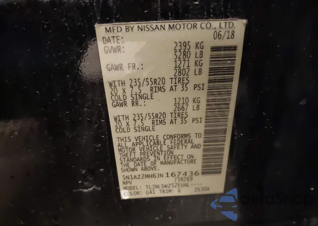 5N1AZ2MH6JN167436: 37518186