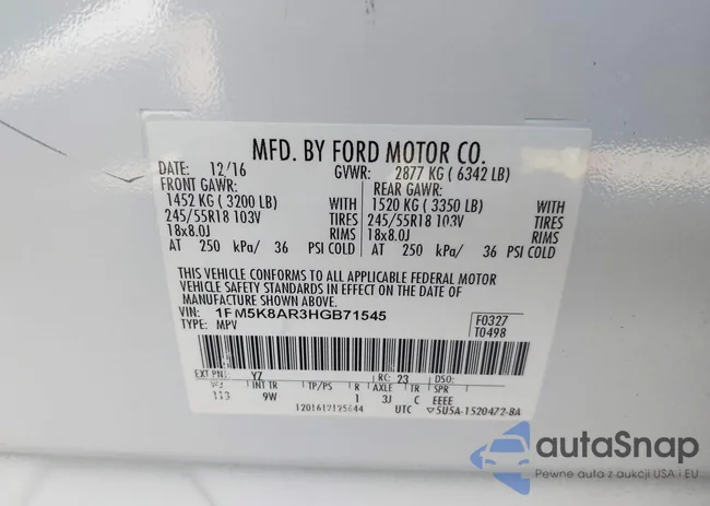 1FM5K8AR3HGB71545: 36534875