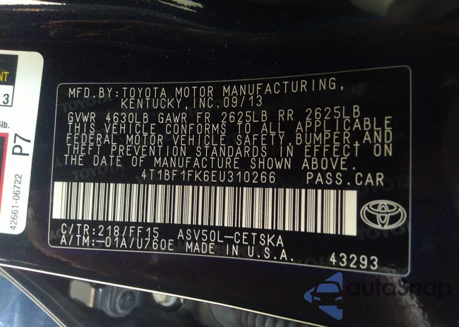 4T1BF1FK6EU310266: 36555861