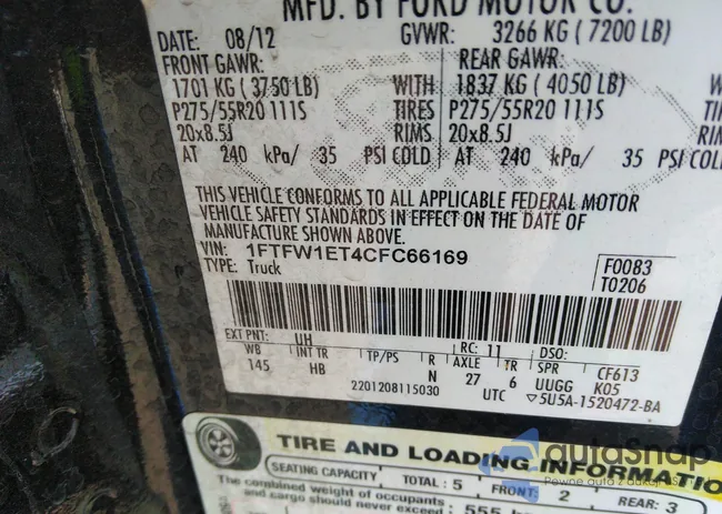 1FTFW1ET4CFC66169: 36613791