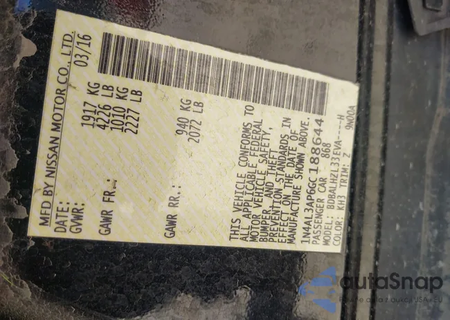 1N4AL3AP6GC188644: 36615642