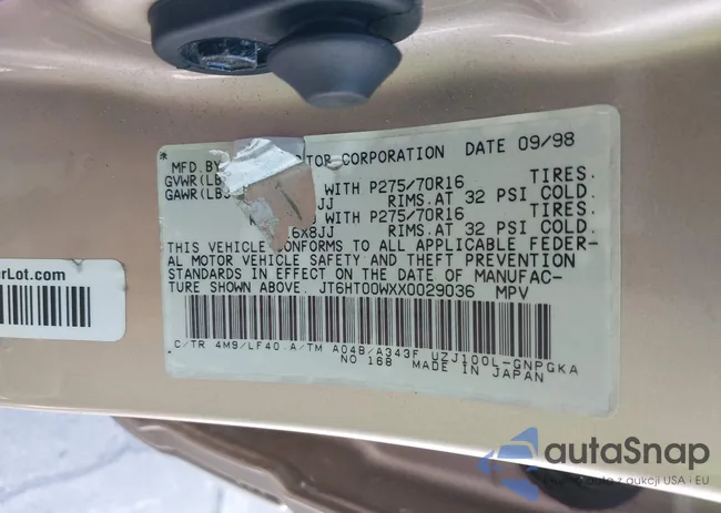 JT6HT00WXX0029036: 36699718