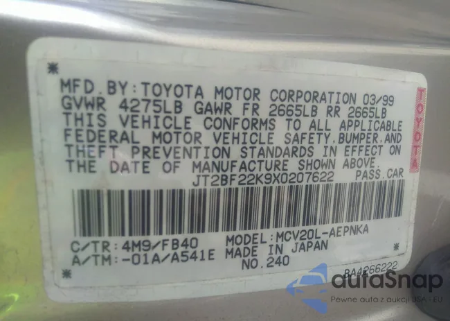 JT2BF22K9X0207622: 36699571