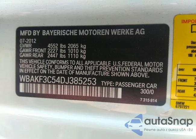 WBAKF3C54DJ385253: 36828082