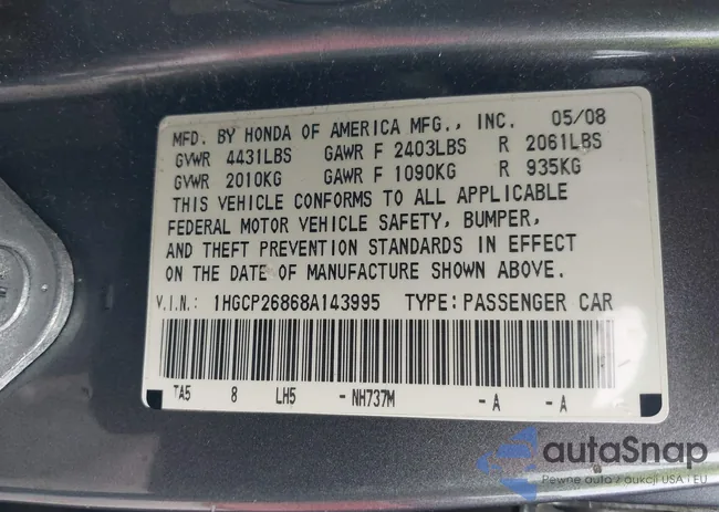 1HGCP26868A143995: 37921877