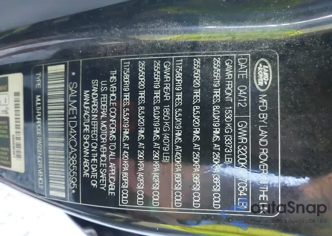 SALME1D4XCA385595: 37922830