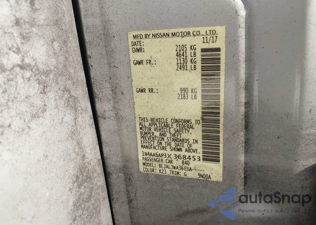 1N4AA6AP3JC368453: 37926282