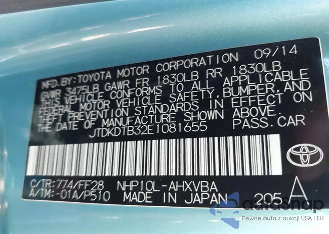 JTDKDTB32E1081655: 37938313