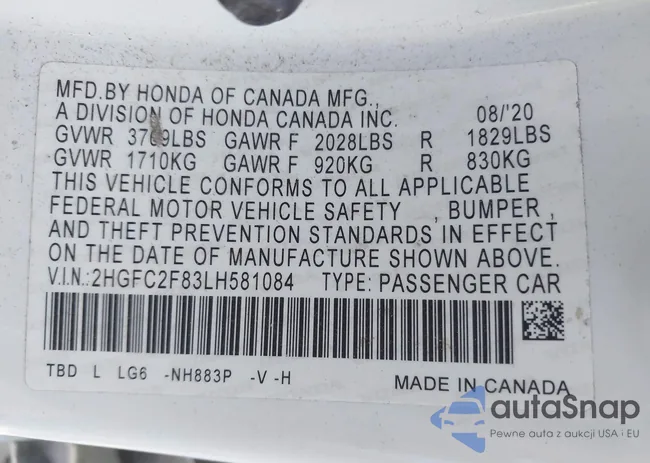 2HGFC2F83LH581084: 37939338