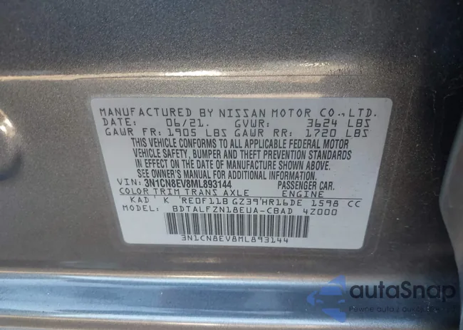 3N1CN8EV8ML893144: 37960018