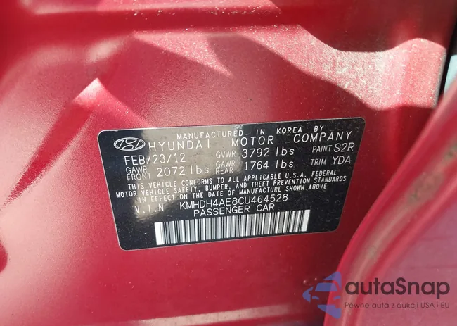 KMHDH4AE8CU464528: 37970042