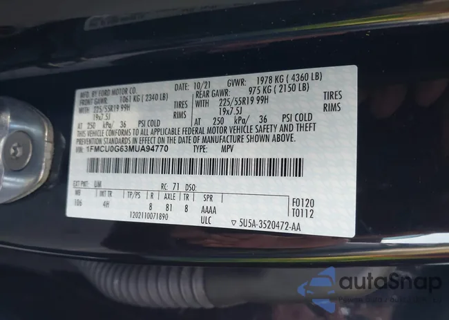 1FMCU0G63MUA94770: 37972533