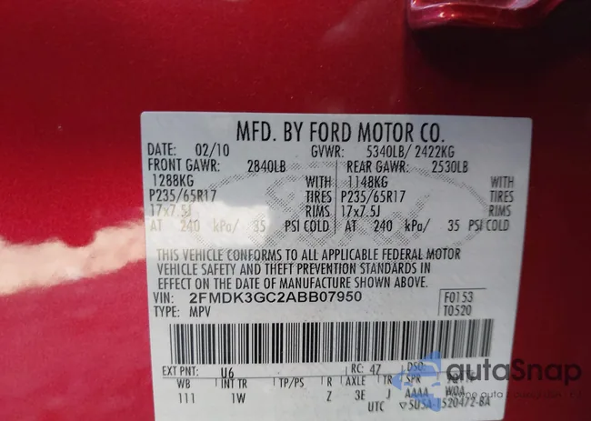 2FMDK3GC2ABB07950: 37974595