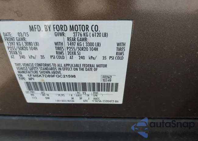 1FM5K7D89FGC21598: 37994249