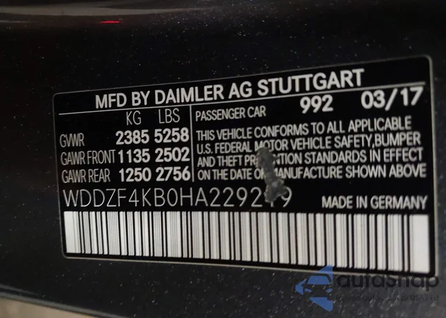 WDDZF4KB0HA229219: 38005288