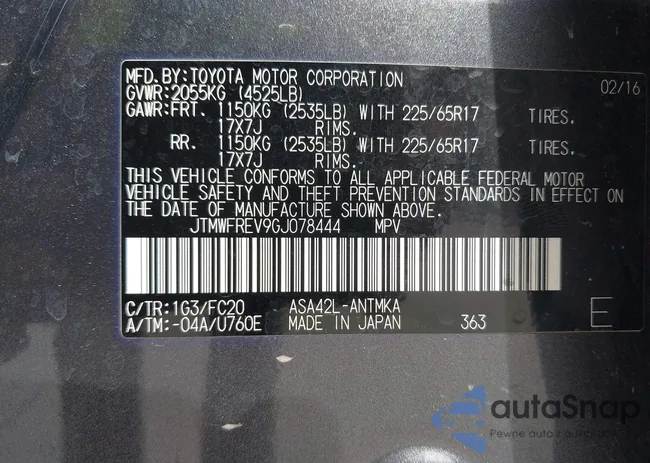 JTMWFREV9GJ078444: 38006304