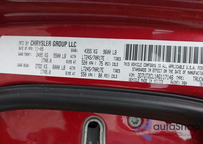 3D7UT2CL1AG117146: 38030405