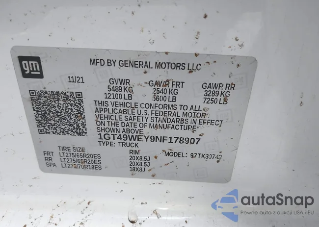 1GT49WEY9NF178907: 38037065