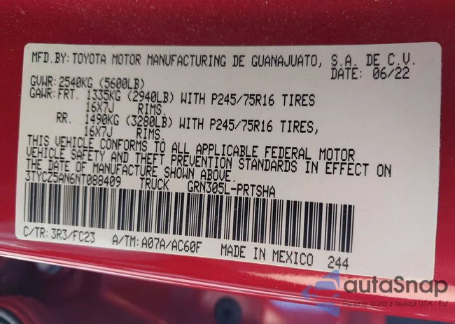 3TYCZ5AN6NT088409: 38080421