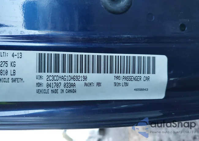 2C3CDYAG1DH692190: 38080182