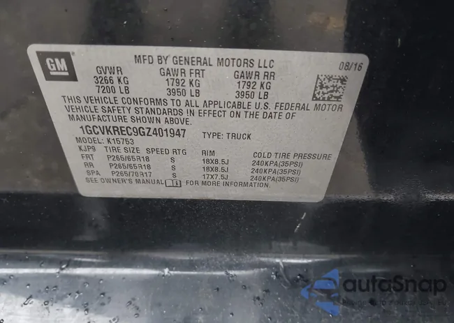 1GCVKREC9GZ401947: 38085975