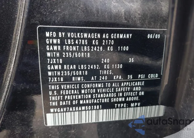 WVGAV7AX6AW501981: 38120516