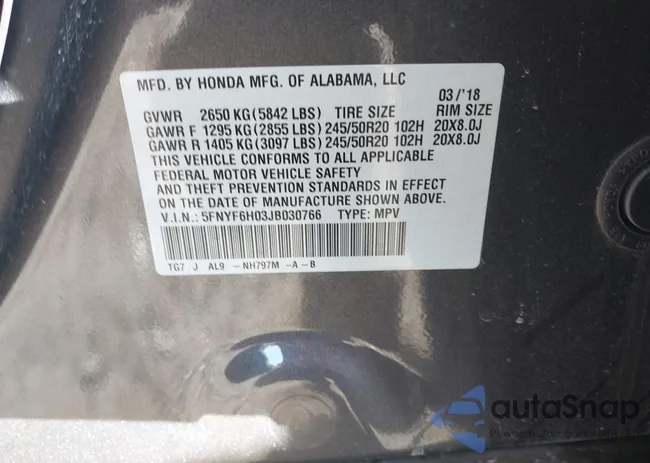 5FNYF6H03JB030766: 38122525