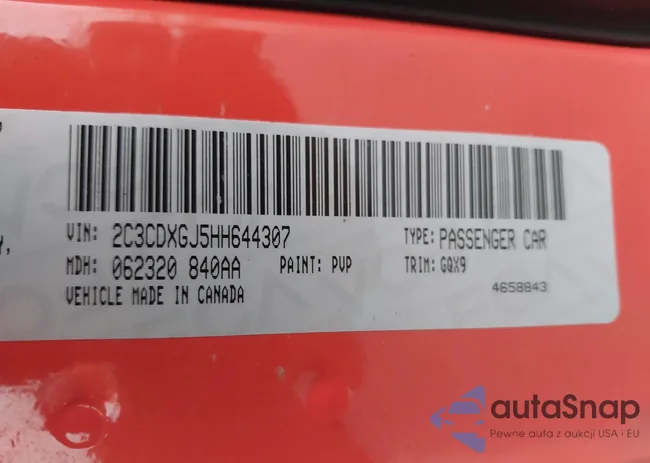 2C3CDXGJ5HH644307: 38122892