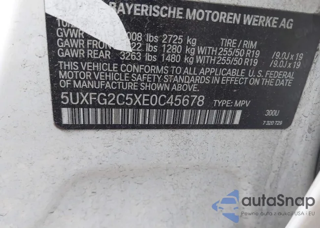 5UXFG2C5XE0C45678: 38138100