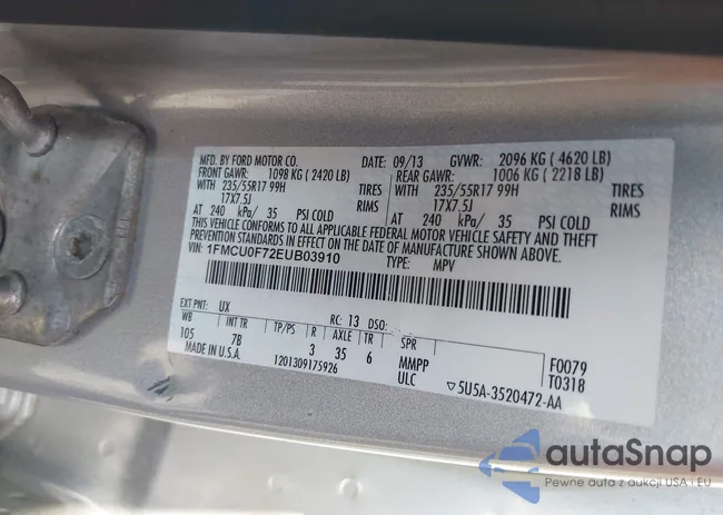 1FMCU0F72EUB03910: 38138935